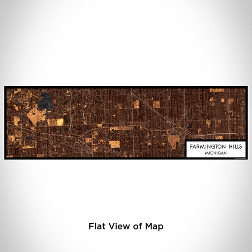 Flat View of Map Custom Farmington Hills Michigan Map Enamel Mug in Ember