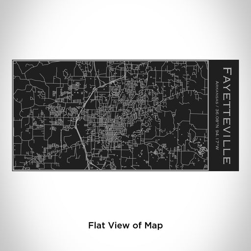 Rendered View of Fayetteville Arkansas Map Engraving on 17oz Stainless Steel Insulated Cola Bottle in Black