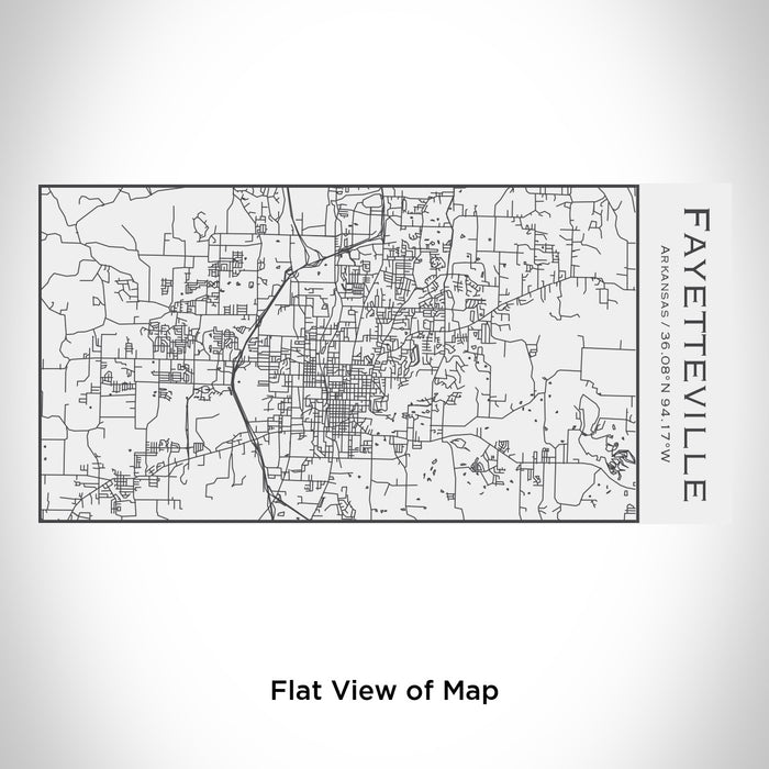 Rendered View of Fayetteville Arkansas Map Engraving on 17oz Stainless Steel Insulated Cola Bottle in White