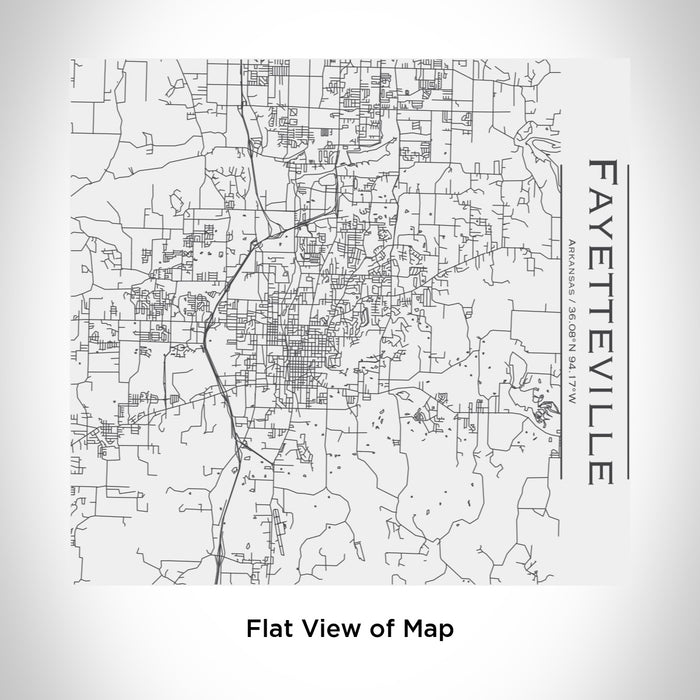 Rendered View of Fayetteville Arkansas Map Engraving on 17oz Stainless Steel Insulated Tumbler in White