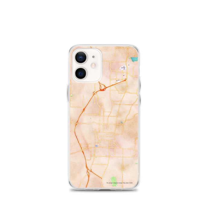 Custom Fayetteville Arkansas Map iPhone 12 mini Phone Case in Watercolor