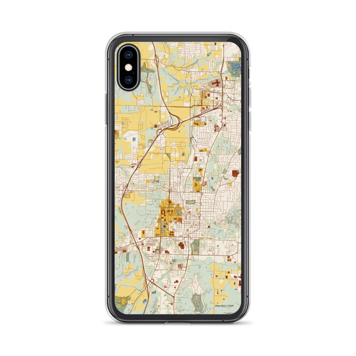 Custom Fayetteville Arkansas Map Phone Case in Woodblock