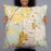 Person holding 22x22 Custom Fayetteville Arkansas Map Throw Pillow in Woodblock