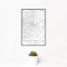 12x18 Fayetteville North Carolina Map Print Portrait Orientation in Classic Style With Small Cactus Plant in White Planter