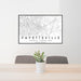 24x36 Fayetteville North Carolina Map Print Landscape Orientation in Classic Style Behind 2 Chairs Table and Potted Plant