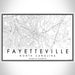 Fayetteville North Carolina Map Print Landscape Orientation in Classic Style With Shaded Background
