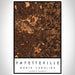 Fayetteville North Carolina Map Print Portrait Orientation in Ember Style With Shaded Background