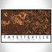 Fayetteville North Carolina Map Print Landscape Orientation in Ember Style With Shaded Background