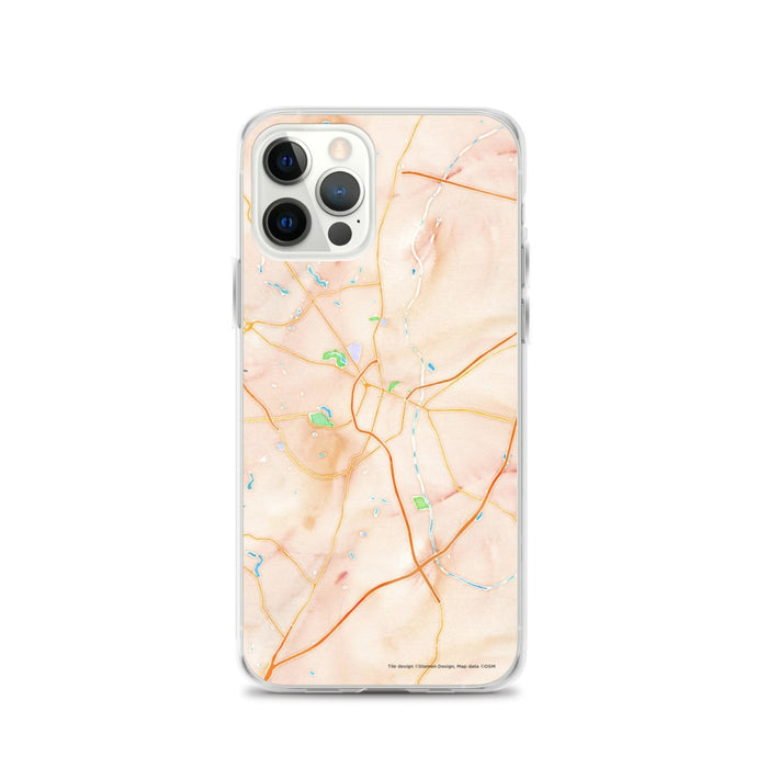 Custom Fayetteville North Carolina Map iPhone 12 Pro Phone Case in Watercolor