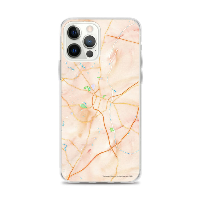 Custom Fayetteville North Carolina Map iPhone 12 Pro Max Phone Case in Watercolor