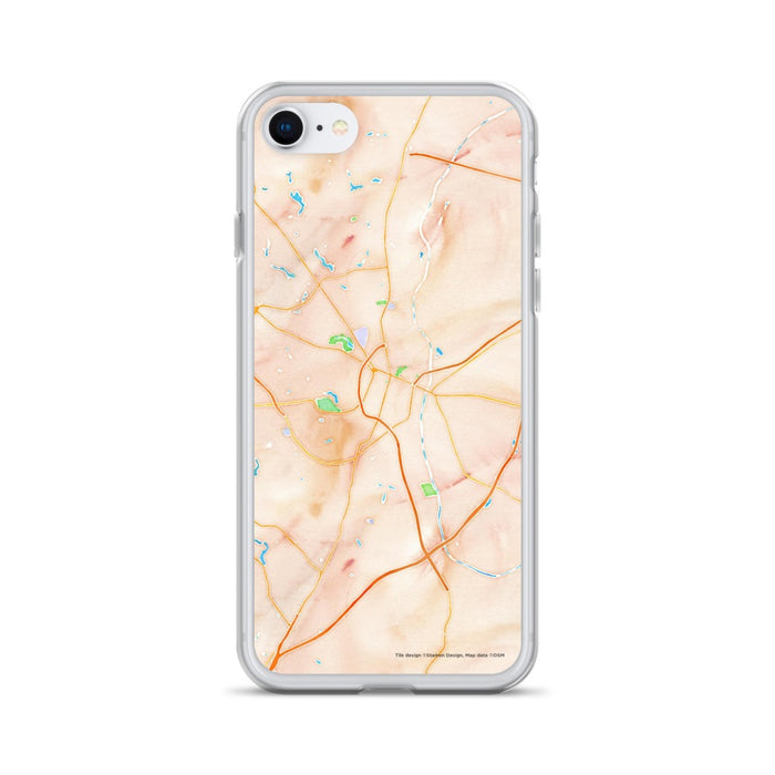 Custom Fayetteville North Carolina Map iPhone SE Phone Case in Watercolor