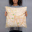 Person holding 18x18 Custom Fayetteville North Carolina Map Throw Pillow in Watercolor