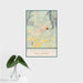 16x24 Fayetteville West Virginia Map Print Portrait Orientation in Woodblock Style With Tropical Plant Leaves in Water