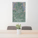 24x36 Fayetteville West Virginia Map Print Portrait Orientation in Afternoon Style Behind 2 Chairs Table and Potted Plant