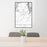 24x36 Fayetteville West Virginia Map Print Portrait Orientation in Classic Style Behind 2 Chairs Table and Potted Plant
