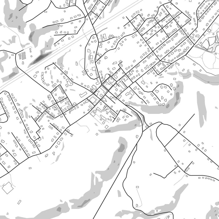 Fayetteville West Virginia Map Print in Classic Style Zoomed In Close Up Showing Details