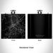 Rendered View of Fayetteville West Virginia Map Engraving on 6oz Stainless Steel Flask in Black