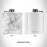 Rendered View of Fayetteville West Virginia Map Engraving on 6oz Stainless Steel Flask in White