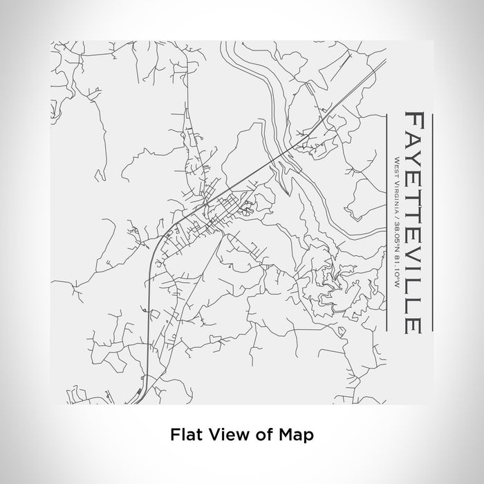 Rendered View of Fayetteville West Virginia Map Engraving on 17oz Stainless Steel Insulated Tumbler in White
