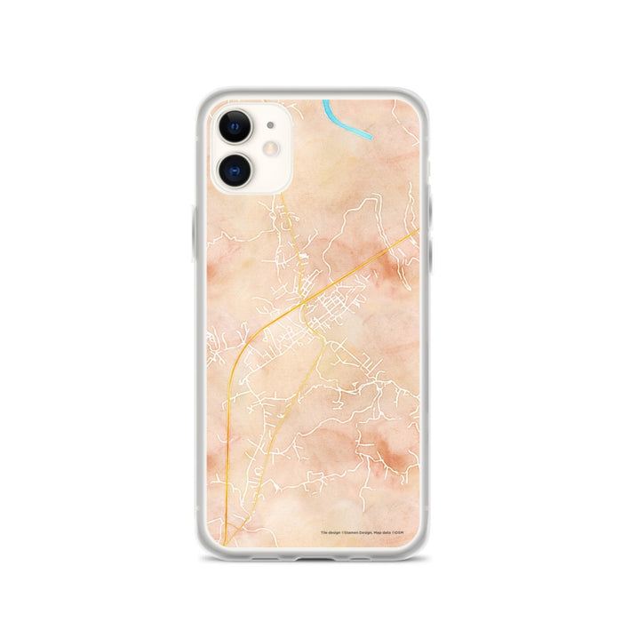 Custom iPhone 11 Fayetteville West Virginia Map Phone Case in Watercolor