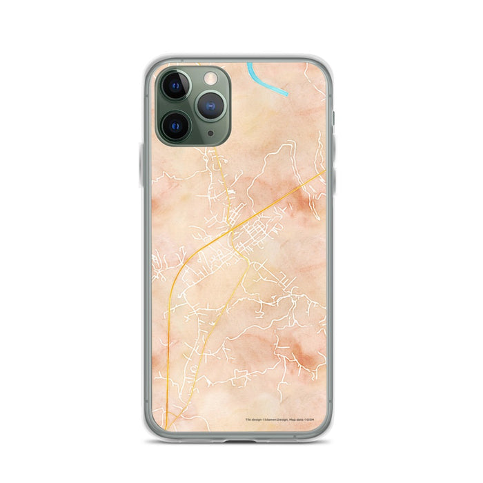 Custom iPhone 11 Pro Fayetteville West Virginia Map Phone Case in Watercolor
