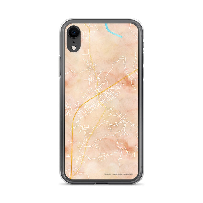 Custom iPhone XR Fayetteville West Virginia Map Phone Case in Watercolor