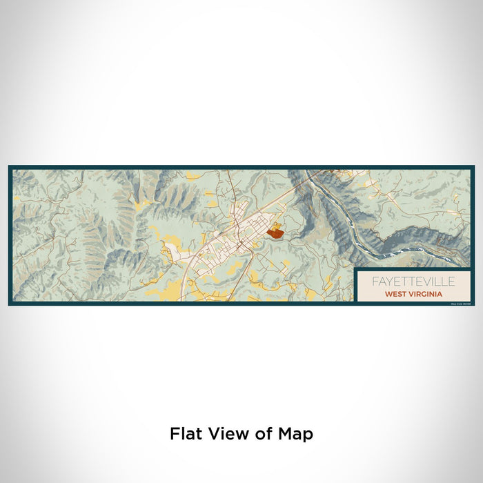 Flat View of Map Custom Fayetteville West Virginia Map Enamel Mug in Woodblock