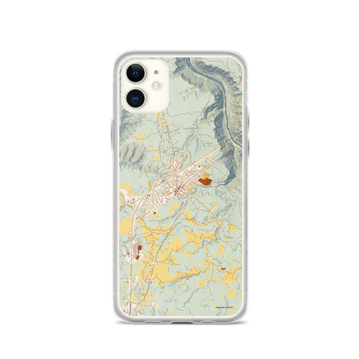 Custom iPhone 11 Fayetteville West Virginia Map Phone Case in Woodblock