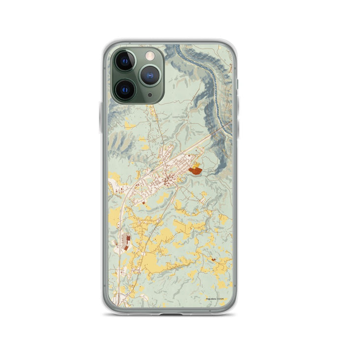 Custom iPhone 11 Pro Fayetteville West Virginia Map Phone Case in Woodblock