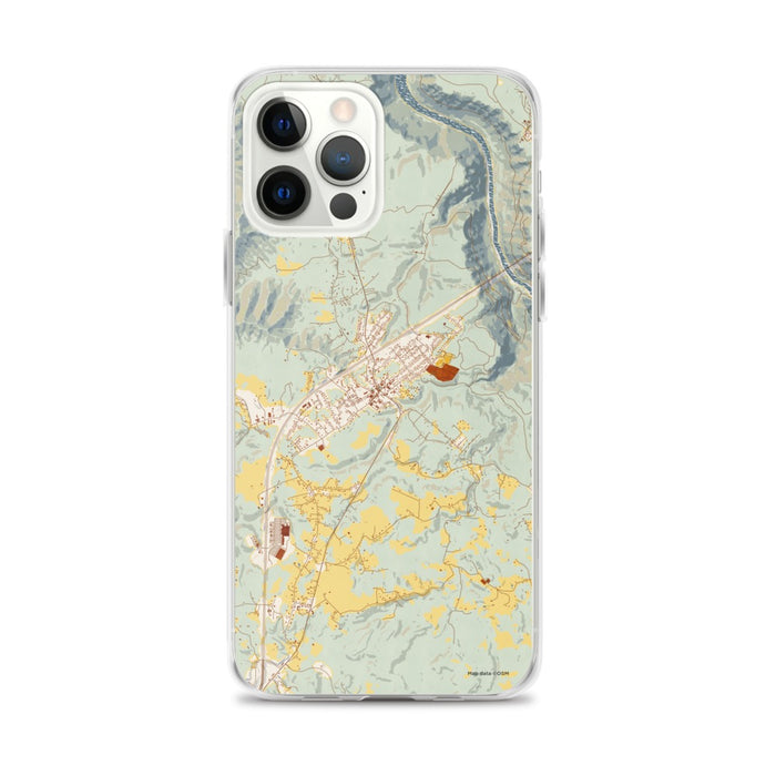 Custom iPhone 12 Pro Max Fayetteville West Virginia Map Phone Case in Woodblock