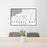 24x36 Federal Way Washington Map Print Lanscape Orientation in Classic Style Behind 2 Chairs Table and Potted Plant