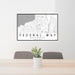 24x36 Federal Way Washington Map Print Lanscape Orientation in Classic Style Behind 2 Chairs Table and Potted Plant