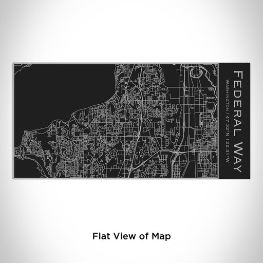 Rendered View of Federal Way Washington Map Engraving on 17oz Stainless Steel Insulated Cola Bottle in Black