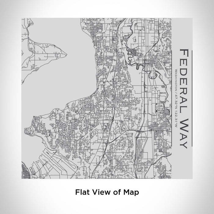 Rendered View of Federal Way Washington Map Engraving on 17oz Stainless Steel Insulated Tumbler