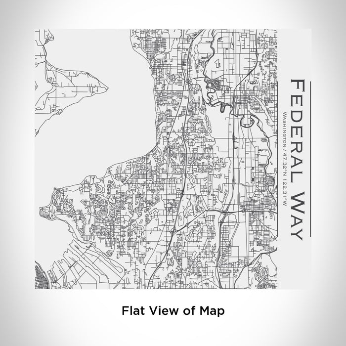 Rendered View of Federal Way Washington Map Engraving on 17oz Stainless Steel Insulated Tumbler in White