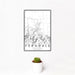 12x18 Ferndale California Map Print Portrait Orientation in Classic Style With Small Cactus Plant in White Planter