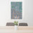 24x36 Ferndale California Map Print Portrait Orientation in Afternoon Style Behind 2 Chairs Table and Potted Plant