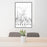 24x36 Ferndale California Map Print Portrait Orientation in Classic Style Behind 2 Chairs Table and Potted Plant