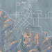 Ferndale California Map Print in Afternoon Style Zoomed In Close Up Showing Details