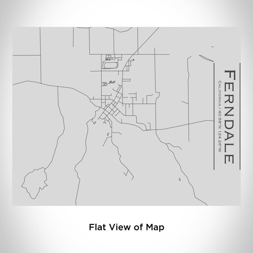 Rendered View of Ferndale California Map Engraving on 20oz Stainless Steel Insulated Bottle with Bamboo Top