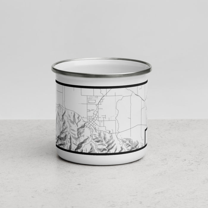 Front View Custom Ferndale California Map Enamel Mug in Classic