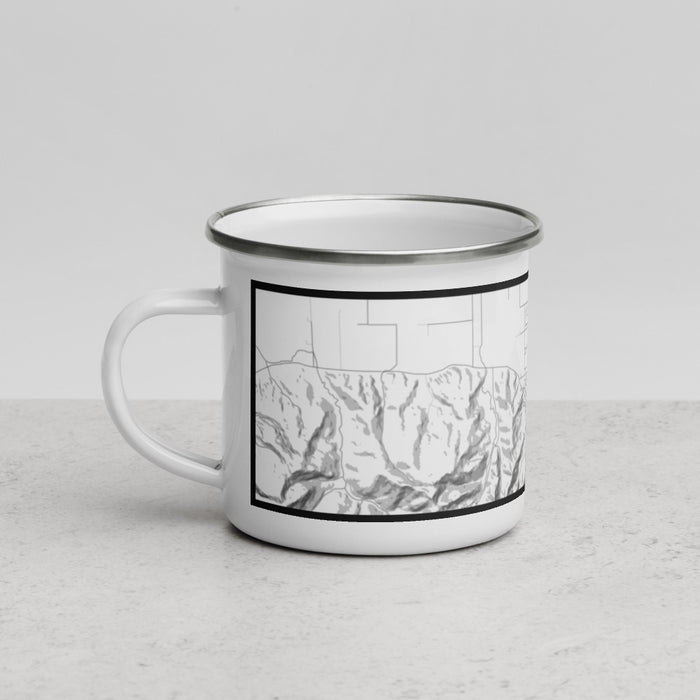 Left View Custom Ferndale California Map Enamel Mug in Classic