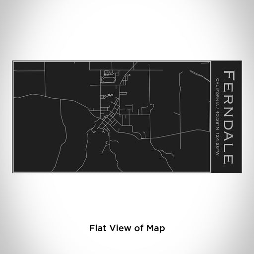 Rendered View of Ferndale California Map Engraving on 17oz Stainless Steel Insulated Cola Bottle in Black