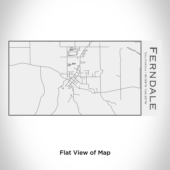 Rendered View of Ferndale California Map Engraving on 17oz Stainless Steel Insulated Cola Bottle in White