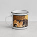 Left View Custom Ferndale California Map Enamel Mug in Ember