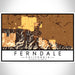 Ferndale California Map Print Landscape Orientation in Ember Style With Shaded Background