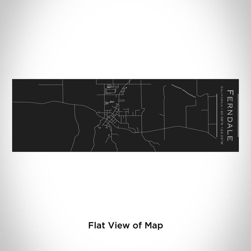 Rendered View of Ferndale California Map Engraving on 10oz Stainless Steel Insulated Cup with Sliding Lid in Black