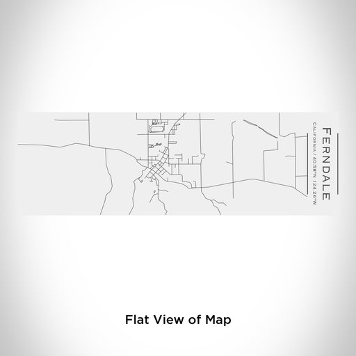 Rendered View of Ferndale California Map Engraving on 10oz Stainless Steel Insulated Cup with Sliding Lid in White