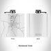 Rendered View of Ferndale California Map Engraving on 6oz Stainless Steel Flask in White