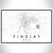 Findlay Ohio Map Print Landscape Orientation in Classic Style With Shaded Background